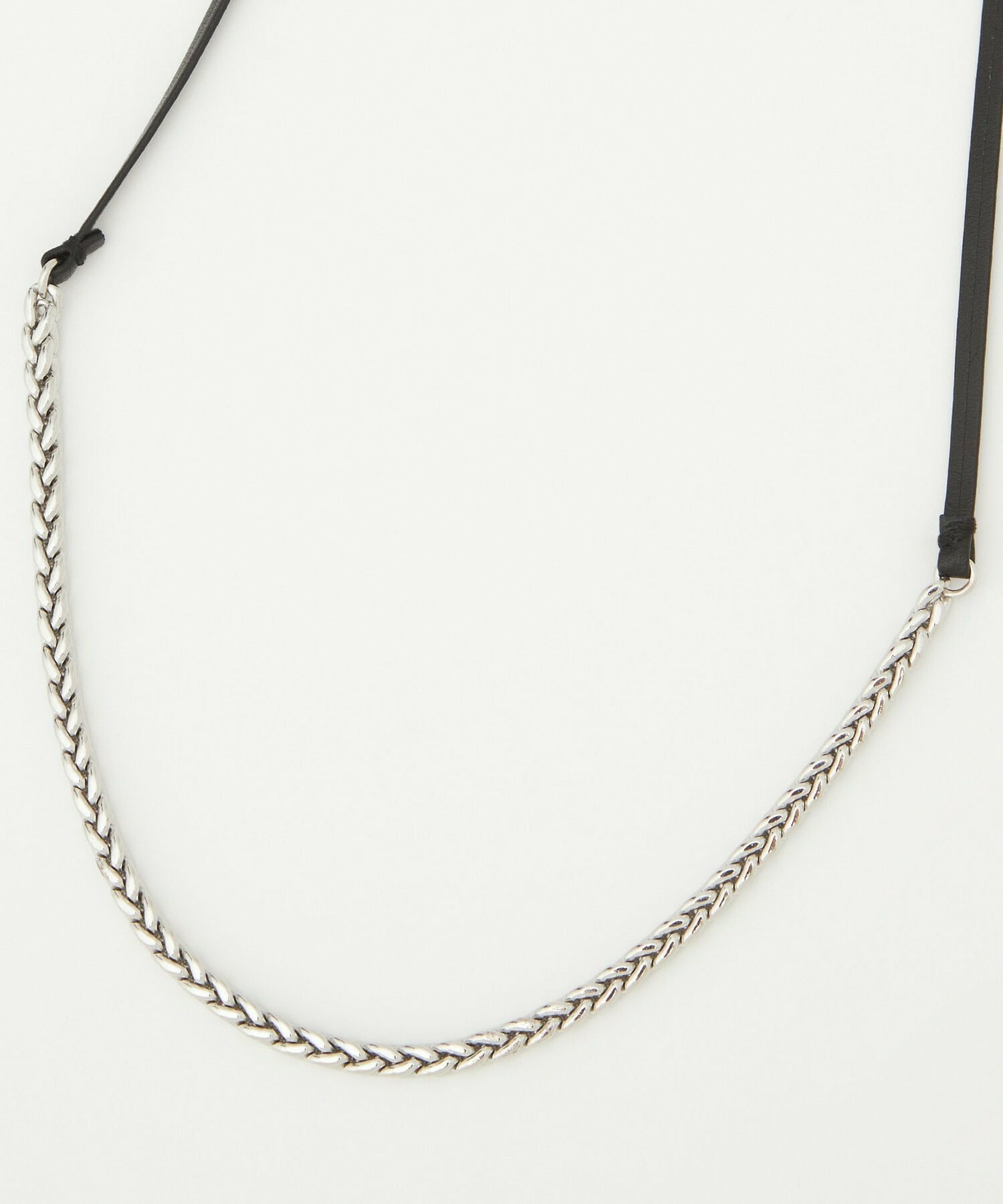 【L'EQUIPE】［eclat 2025年11月号掲載商品］チェーンMIXレザーネックレス 詳細画像 シルバー 9