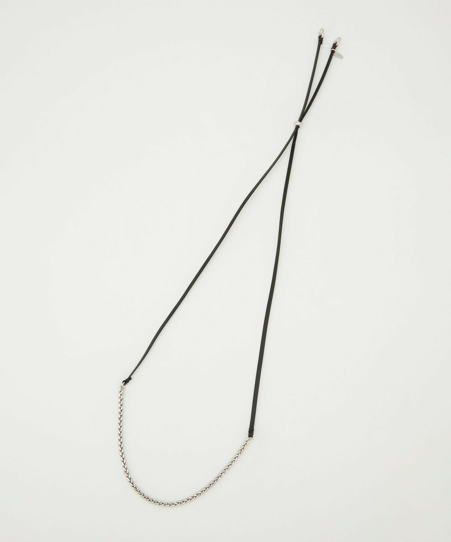 【L'EQUIPE】［eclat 2025年11月号掲載商品］チェーンMIXレザーネックレス 詳細画像 シルバー 1