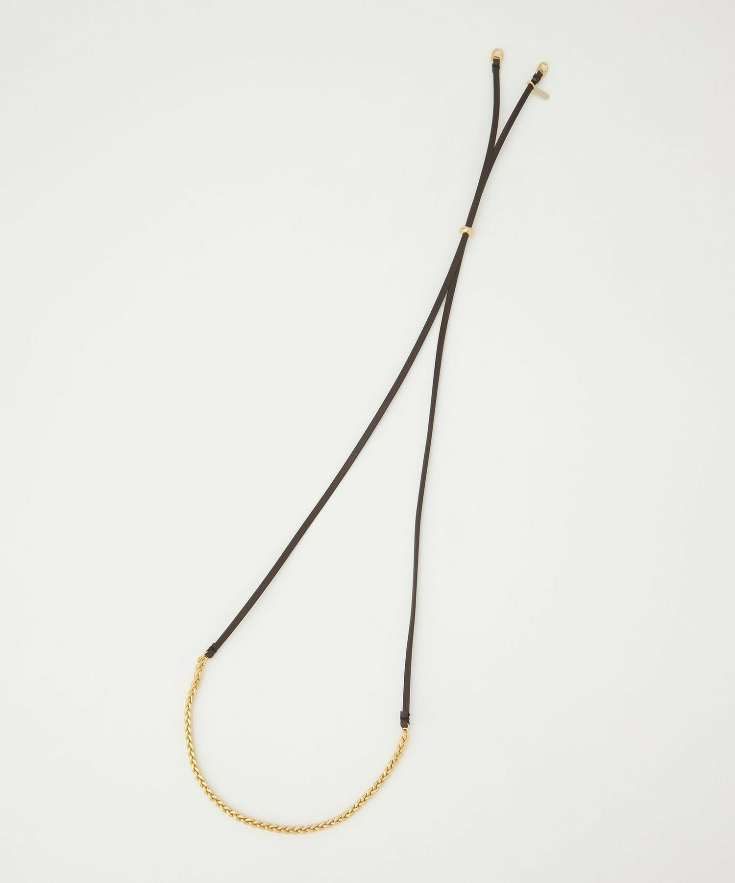 【L'EQUIPE】［eclat 2025年11月号掲載商品］チェーンMIXレザーネックレス 詳細画像 ゴールド 1