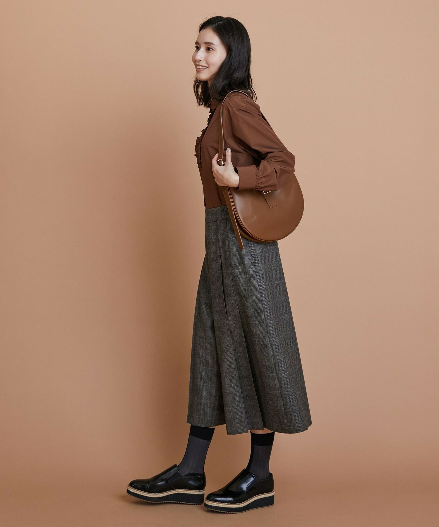 【L'EQUIPE】［eclat 2025年11月号掲載商品］ラウンドショルダーバッグ 詳細画像 ブラック 4