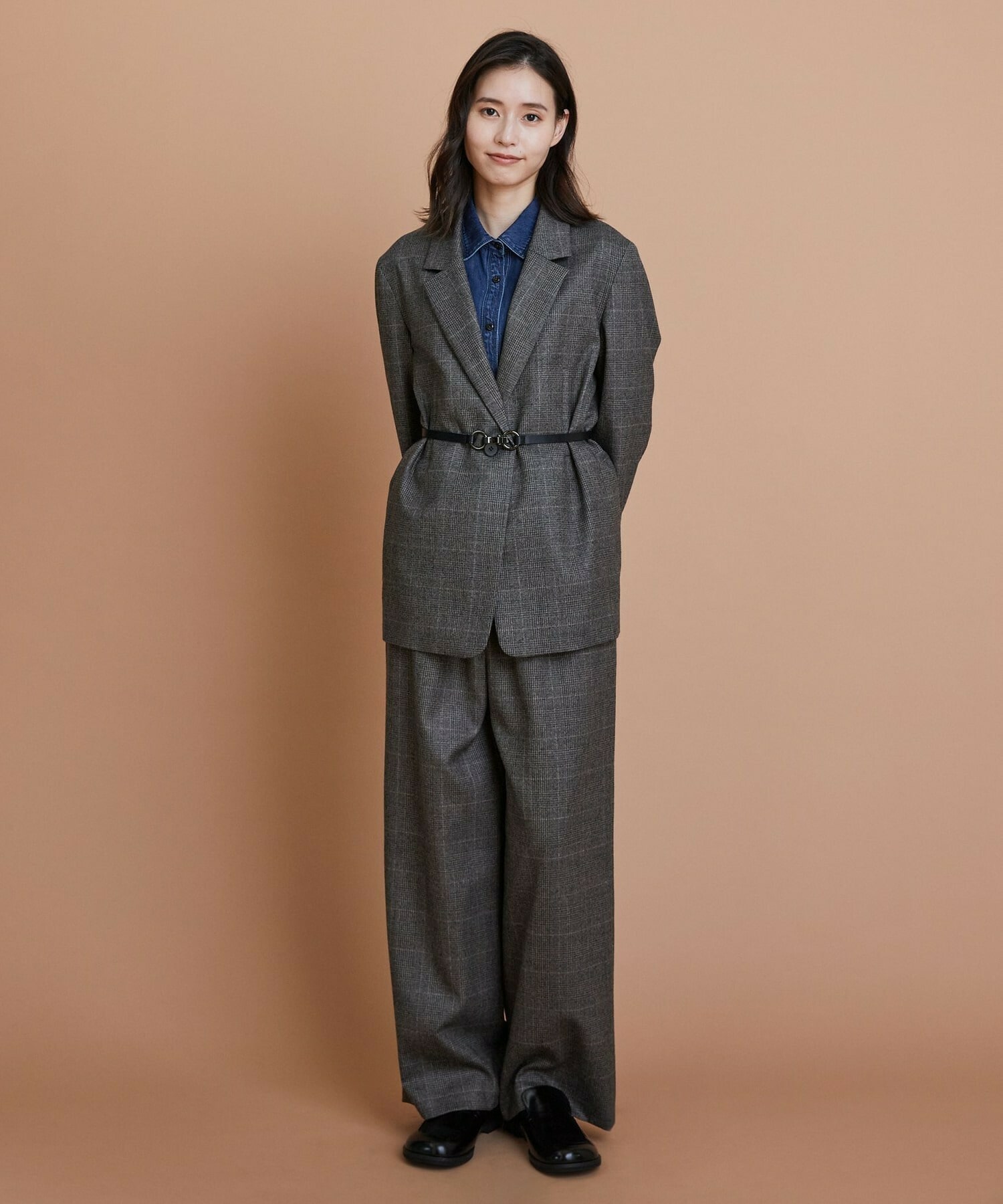 【L'EQUIPE】［eclat 2025年11月号掲載商品］メタルアクセントベルト 詳細画像 ブラック 8