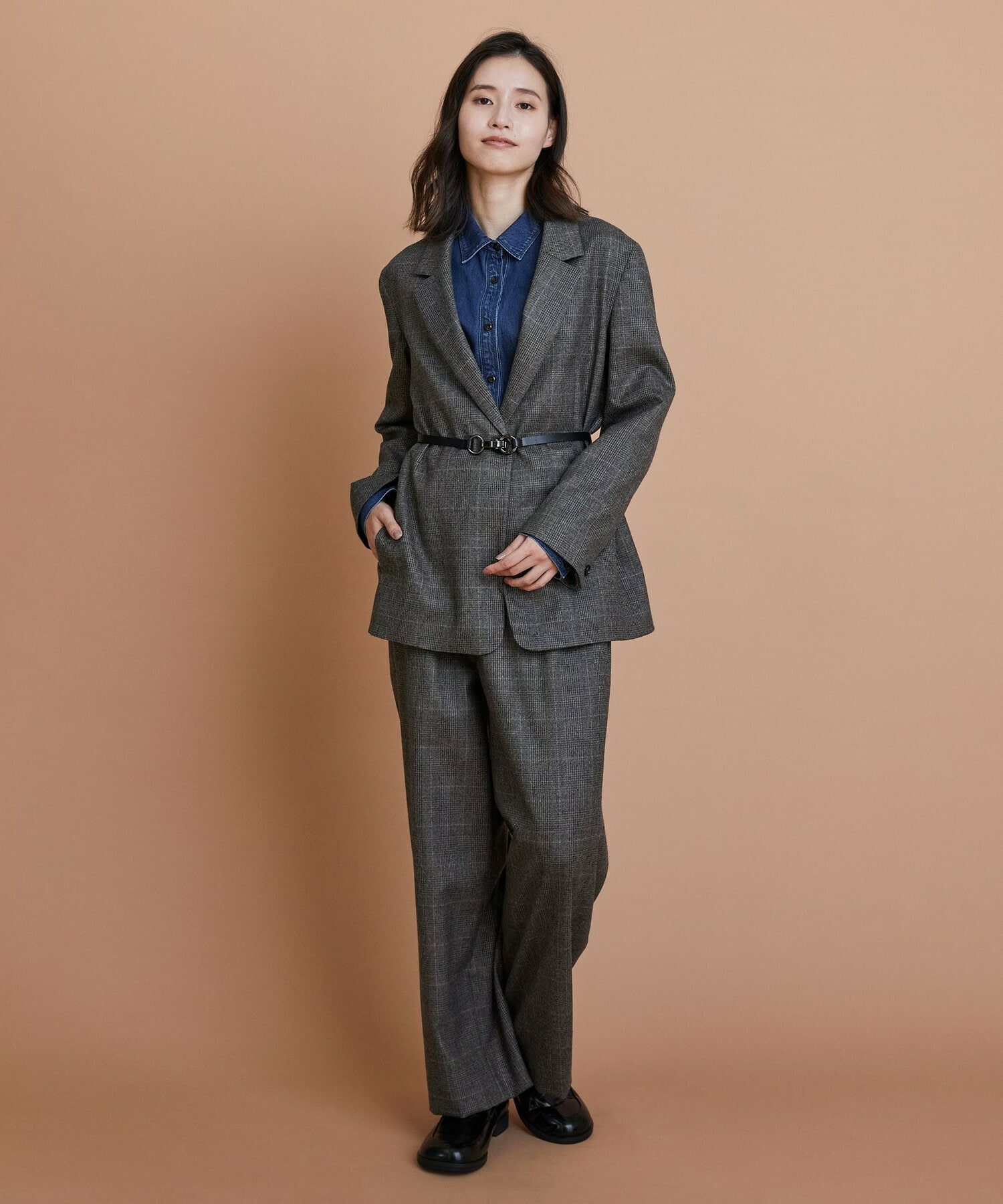 【L'EQUIPE】［eclat 2025年11月号掲載商品］メタルアクセントベルト 詳細画像 ブラック 9