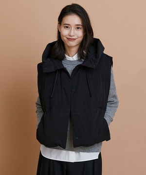 【L'EQUIPE】パディングフードベスト 詳細画像 ブラック 1