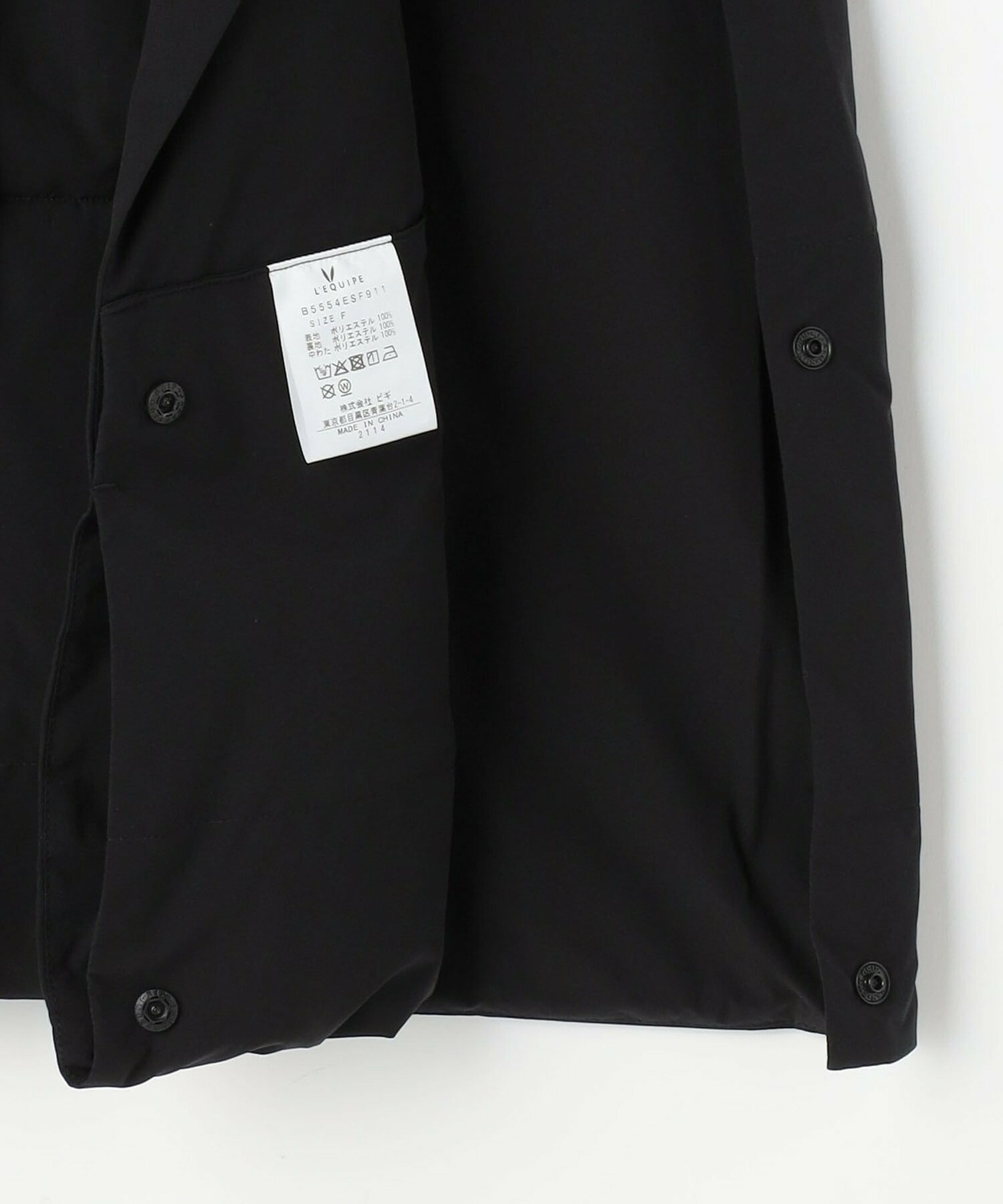 【L'EQUIPE】パディングフードベスト 詳細画像 ブラック 15