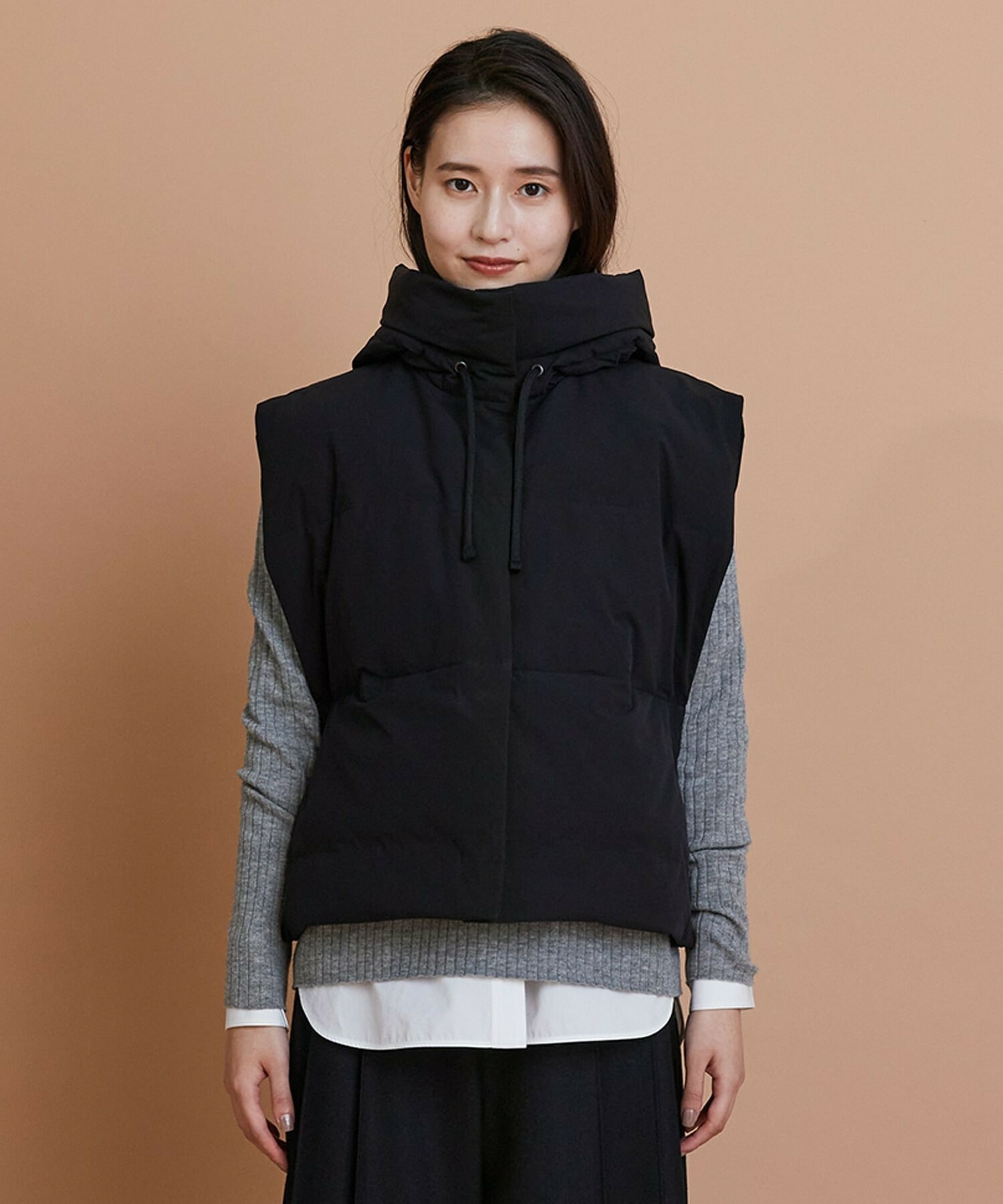 【L'EQUIPE】パディングフードベスト 詳細画像 ブラック 6