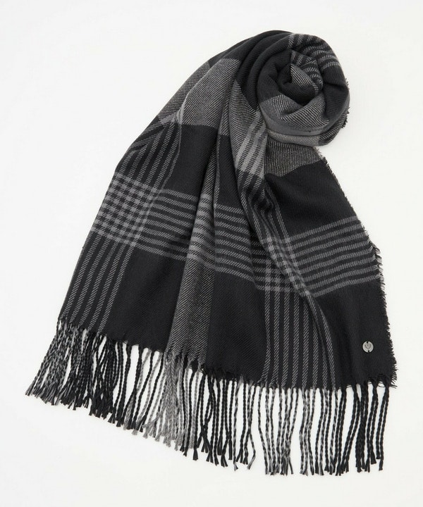 ラメ入りチェックストール 詳細画像 グレー 1