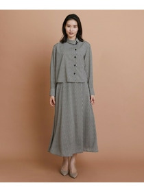 【L'EQUIPE】ハウンドトゥースプリントシャツ 詳細画像 ブラック系その他 1