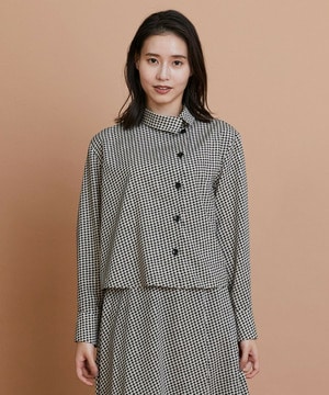 【L'EQUIPE】ハウンドトゥースプリントシャツ 詳細画像 ブラック系その他 1