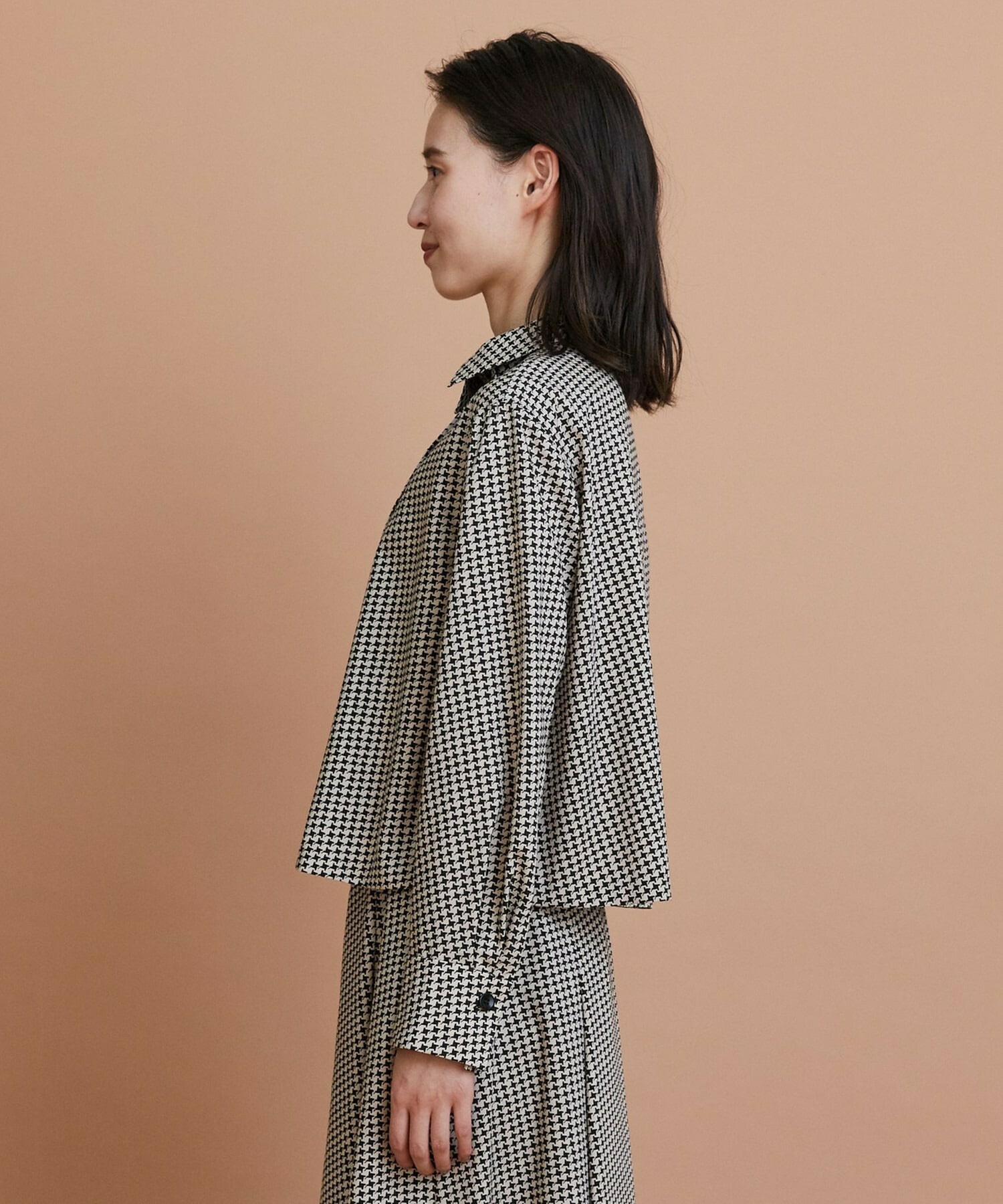 【L'EQUIPE】ハウンドトゥースプリントシャツ 詳細画像 ブラック系その他 11