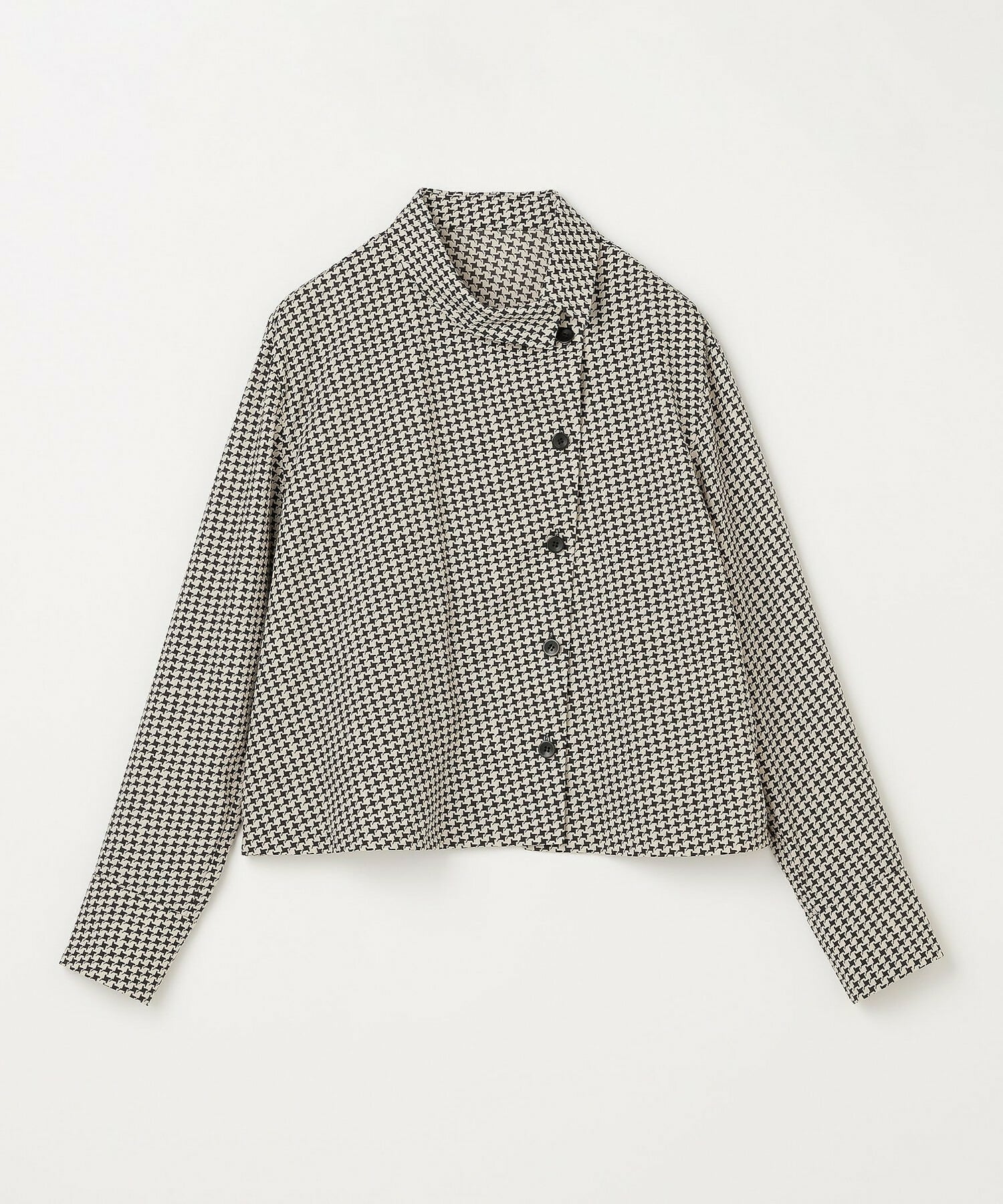 【L'EQUIPE】ハウンドトゥースプリントシャツ 詳細画像 ブラック系その他 13