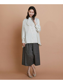 【L'EQUIPE】クレープサテン＆シフォンブラウス 詳細画像 ブラック 10