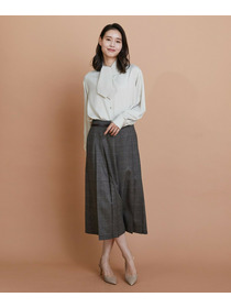 【L'EQUIPE】クレープサテン＆シフォンブラウス 詳細画像 ブラック 13