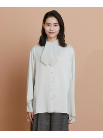 【L'EQUIPE】クレープサテン＆シフォンブラウス 詳細画像 ブラック 16