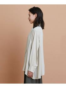 【L'EQUIPE】クレープサテン＆シフォンブラウス 詳細画像 ブラック 17