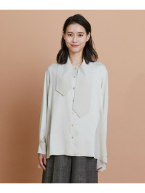 【L'EQUIPE】クレープサテン＆シフォンブラウス 詳細画像 ブラック 19