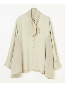 【L'EQUIPE】クレープサテン＆シフォンブラウス 詳細画像 ブラック 20