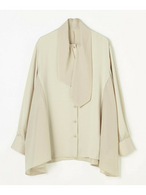 【L'EQUIPE】クレープサテン＆シフォンブラウス 詳細画像 ブラック 21