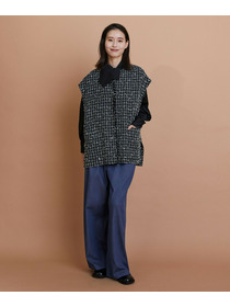 【L'EQUIPE】クレープサテン＆シフォンブラウス 詳細画像 ブラック 4