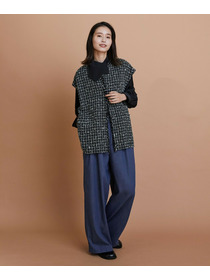 【L'EQUIPE】クレープサテン＆シフォンブラウス 詳細画像 ブラック 6