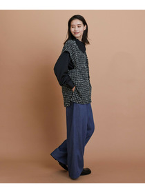 【L'EQUIPE】クレープサテン＆シフォンブラウス 詳細画像 ブラック 7