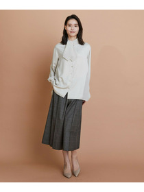 【L'EQUIPE】クレープサテン＆シフォンブラウス 詳細画像 ブラック 9