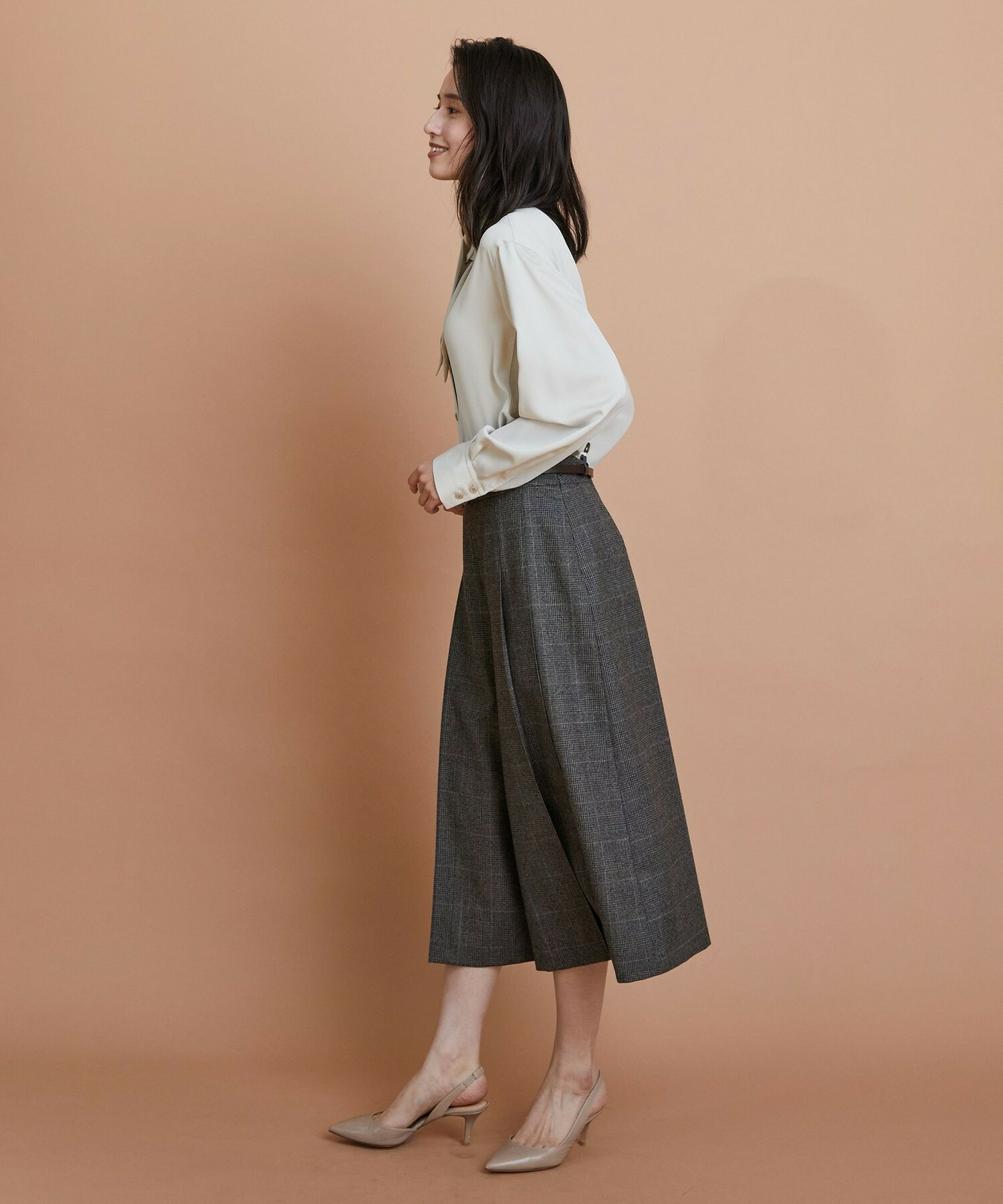 【L'EQUIPE】クレープサテン＆シフォンブラウス 詳細画像 ブラック 15