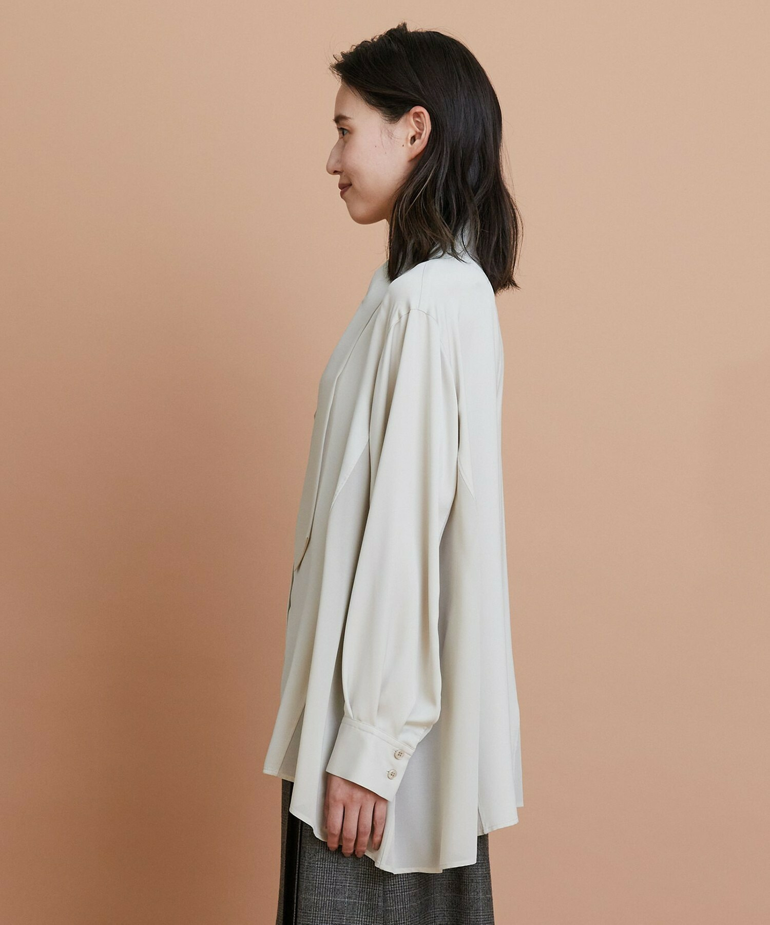 【L'EQUIPE】クレープサテン＆シフォンブラウス 詳細画像 ブラック 17