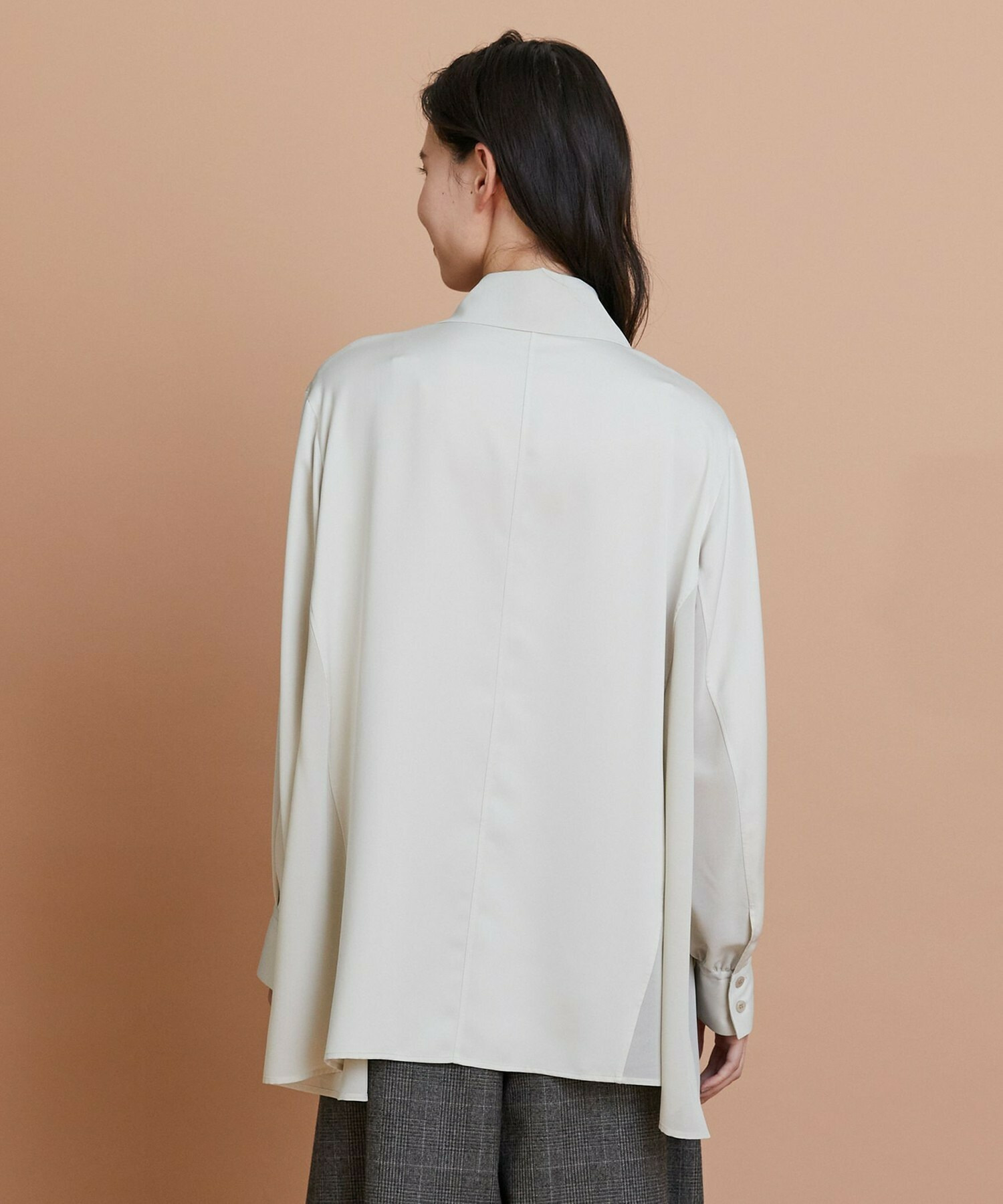 【L'EQUIPE】クレープサテン＆シフォンブラウス 詳細画像 ブラック 18