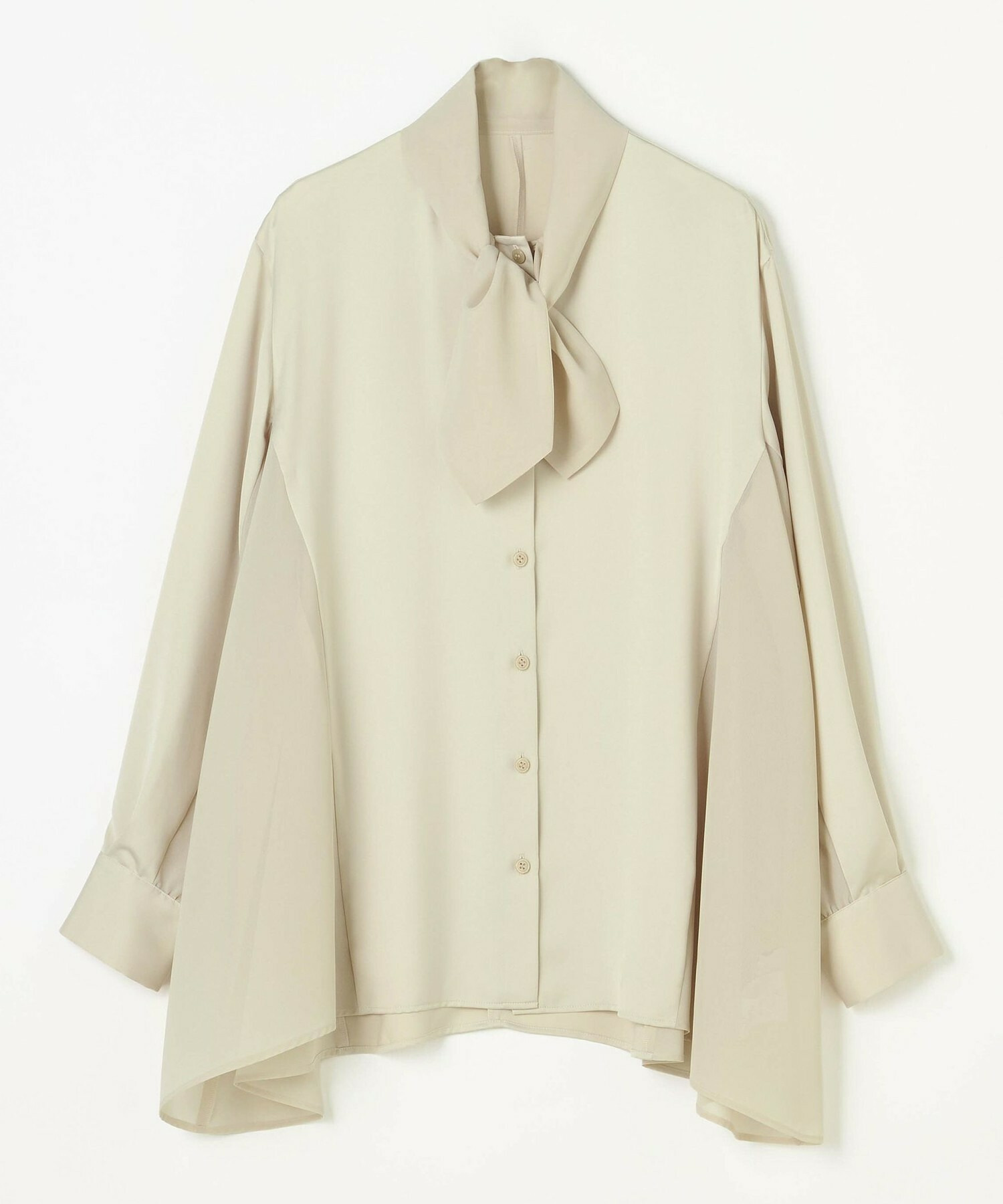 【L'EQUIPE】クレープサテン＆シフォンブラウス 詳細画像 ブラック 20