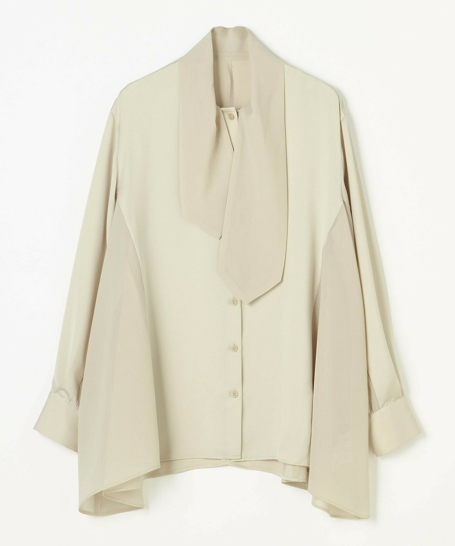 【L'EQUIPE】クレープサテン＆シフォンブラウス 詳細画像 ブラック 21