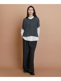 【L'EQUIPE】トリアセコットンタイプライターノーカラーシャツ 詳細画像 オフホワイト 13