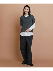 【L'EQUIPE】トリアセコットンタイプライターノーカラーシャツ 詳細画像 オフホワイト 14