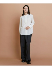 【L'EQUIPE】トリアセコットンタイプライターノーカラーシャツ 詳細画像 オフホワイト 2