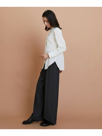 【L'EQUIPE】トリアセコットンタイプライターノーカラーシャツ 詳細画像 オフホワイト 4