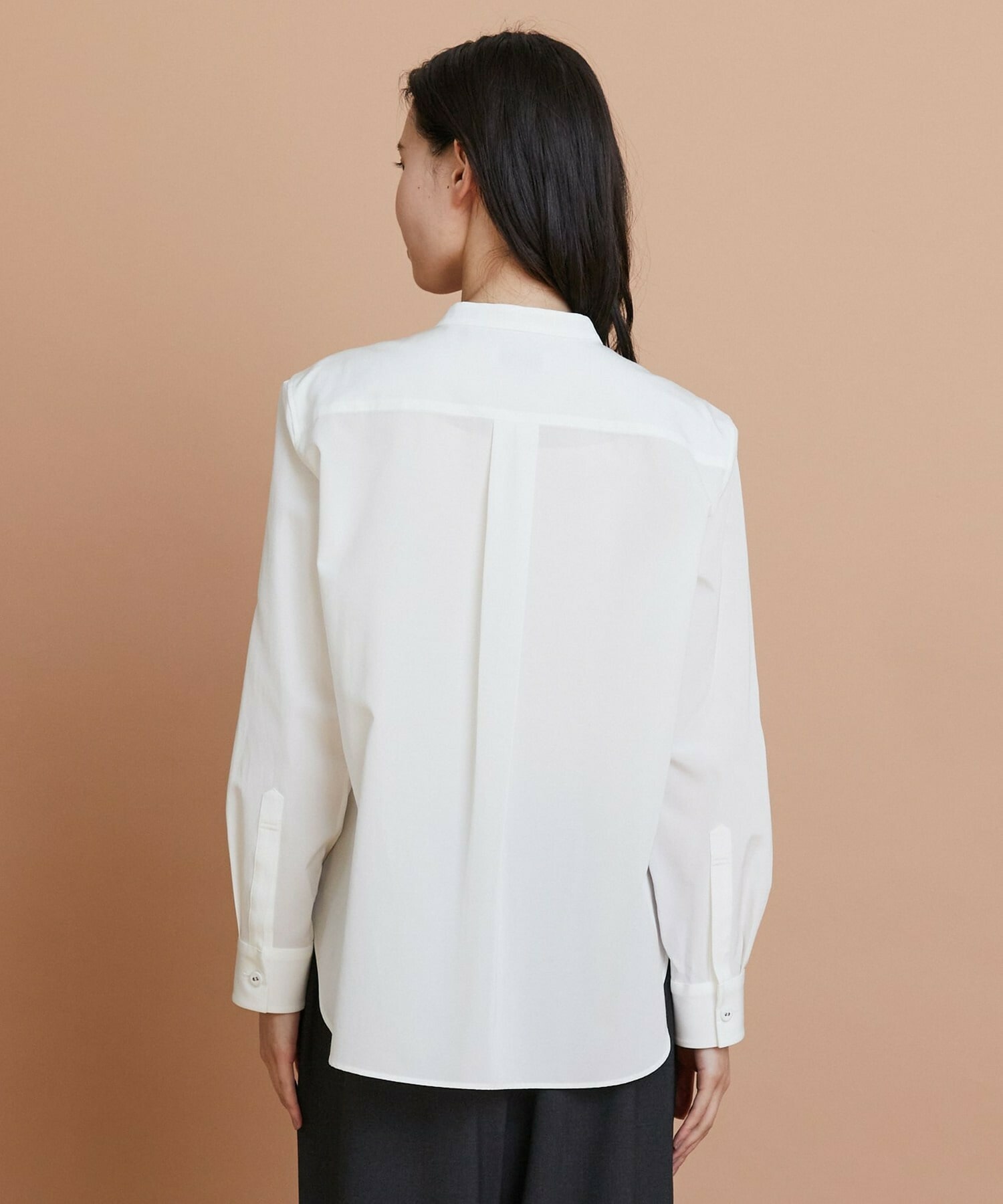 【L'EQUIPE】トリアセコットンタイプライターノーカラーシャツ 詳細画像 オフホワイト 17