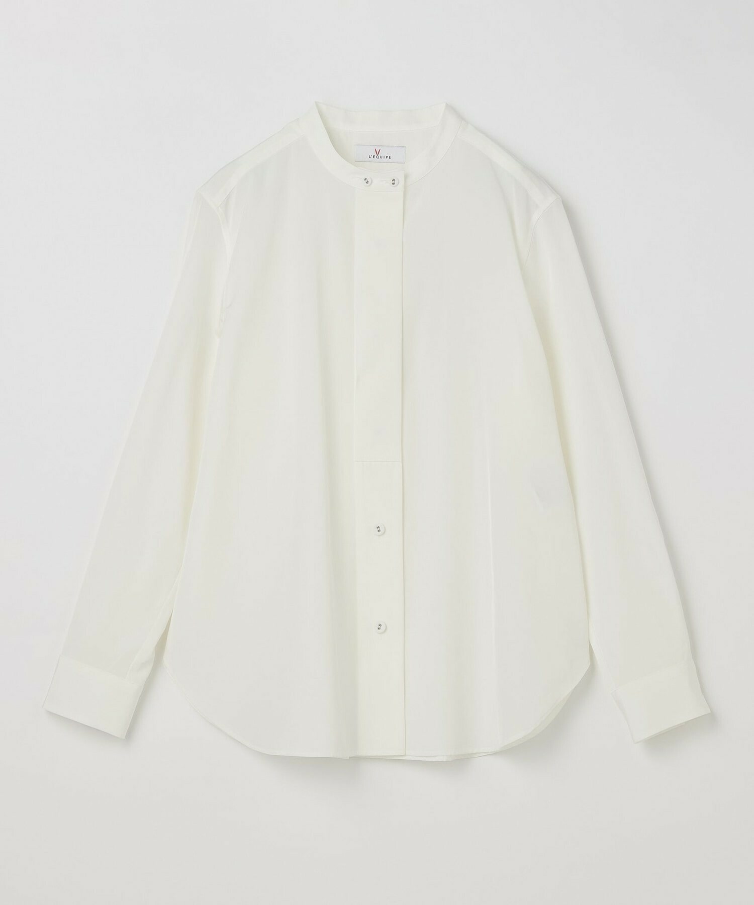 【L'EQUIPE】トリアセコットンタイプライターノーカラーシャツ 詳細画像 オフホワイト 18