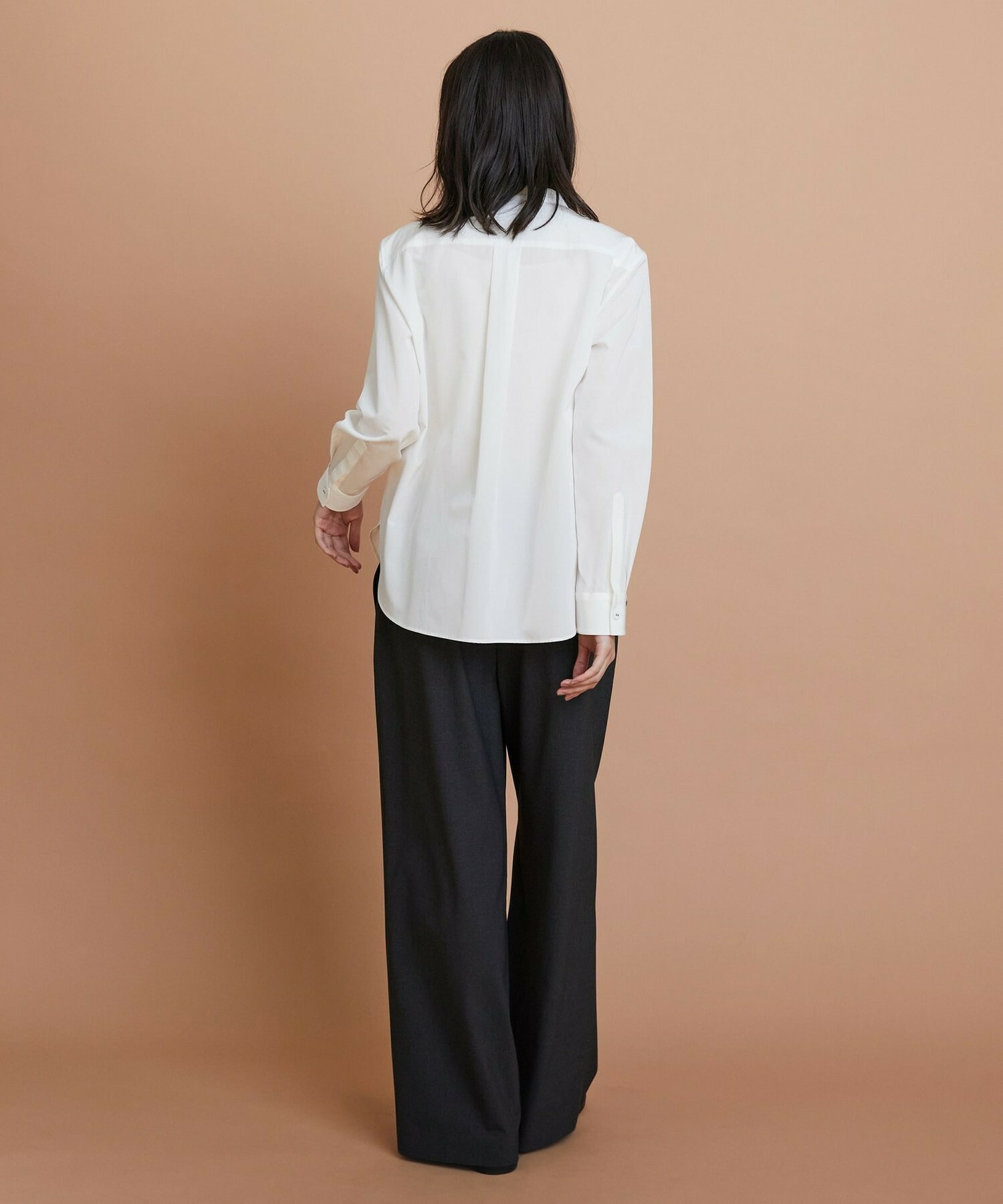 【L'EQUIPE】トリアセコットンタイプライターノーカラーシャツ 詳細画像 オフホワイト 5