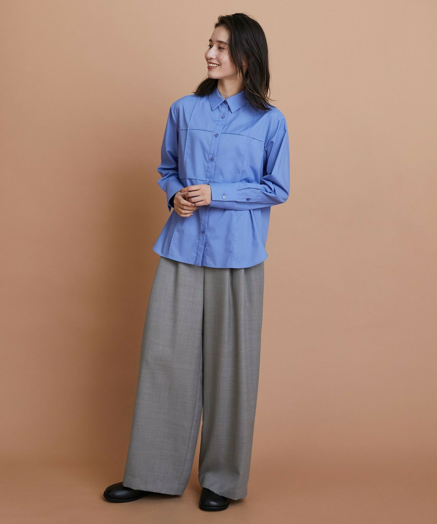 【L'EQUIPE】ストレッチタイプライターシャツ 詳細画像 ブルー 10