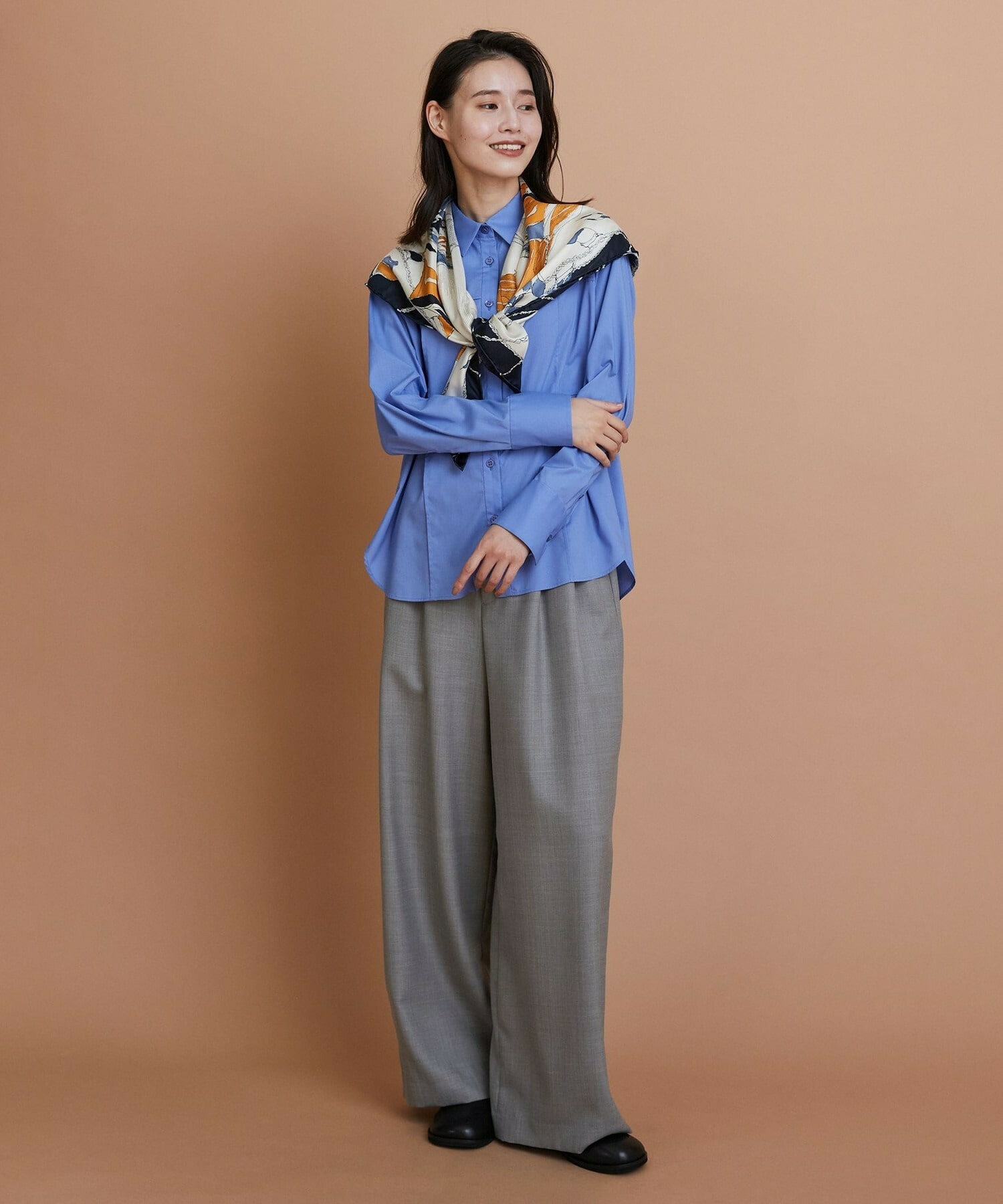 【L'EQUIPE】ストレッチタイプライターシャツ 詳細画像 ブルー 13