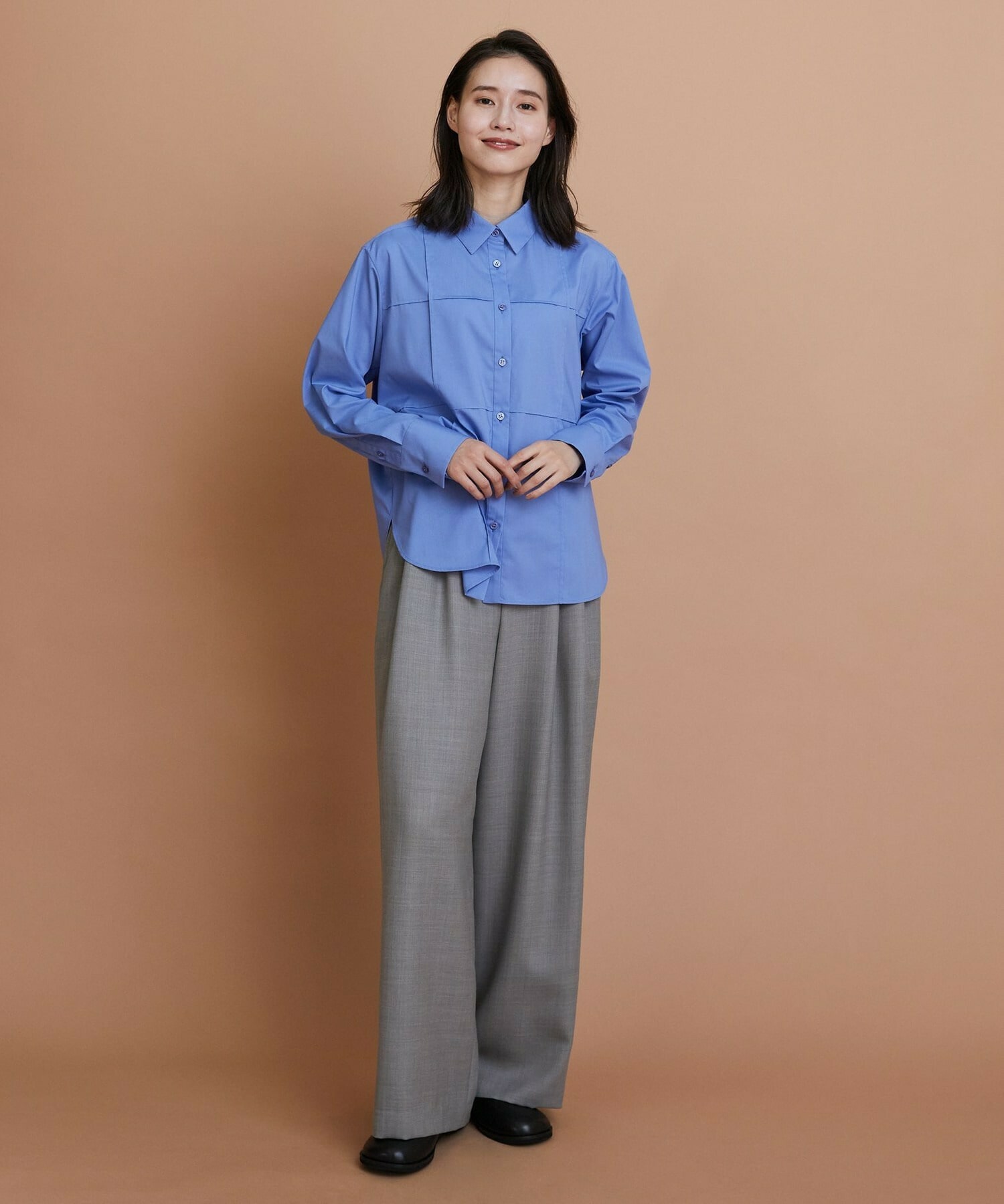 【L'EQUIPE】ストレッチタイプライターシャツ 詳細画像 ブルー 9