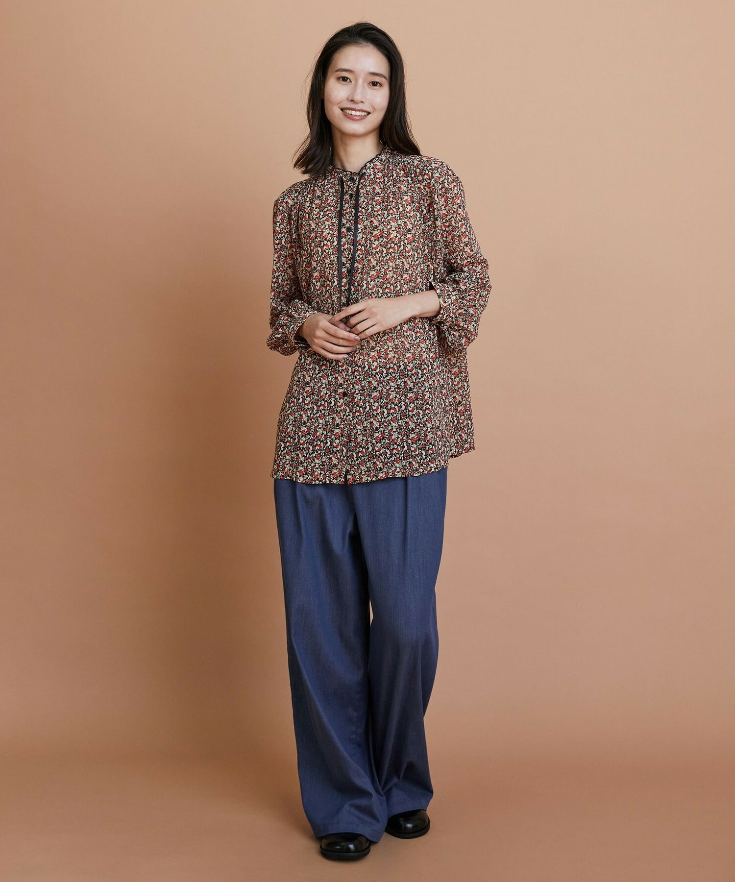 【L'EQUIPE】ヴィンテージプリントブラウス 詳細画像 レッド系その他 1