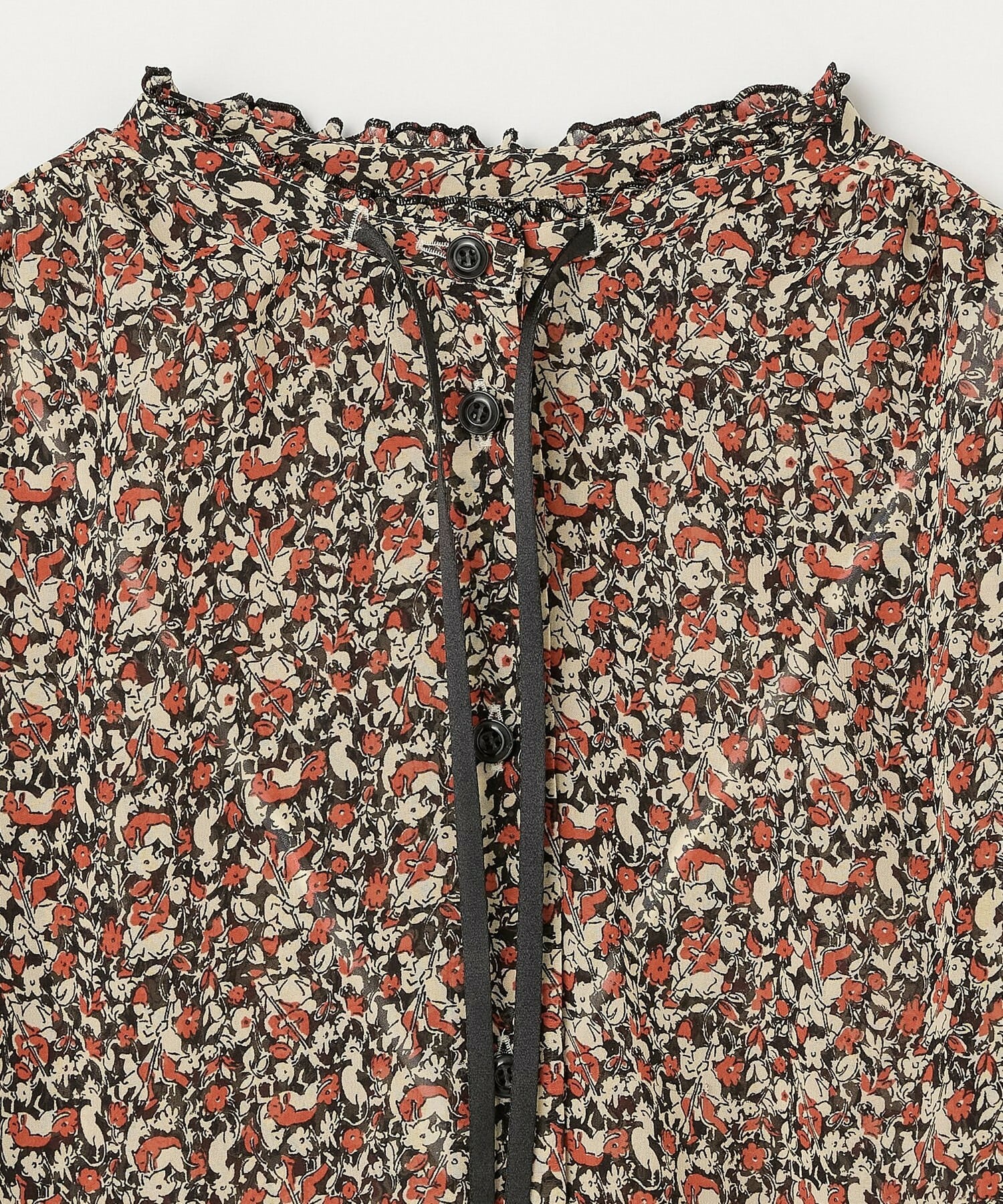 【L'EQUIPE】ヴィンテージプリントブラウス 詳細画像 レッド系その他 10