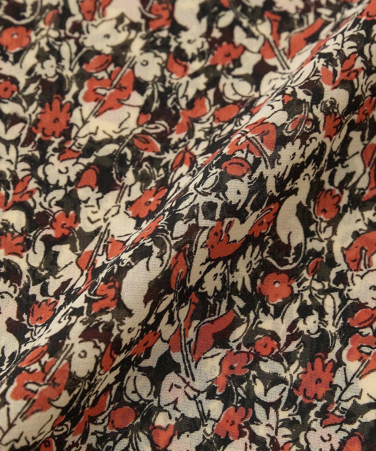 【L'EQUIPE】ヴィンテージプリントブラウス 詳細画像 レッド系その他 13