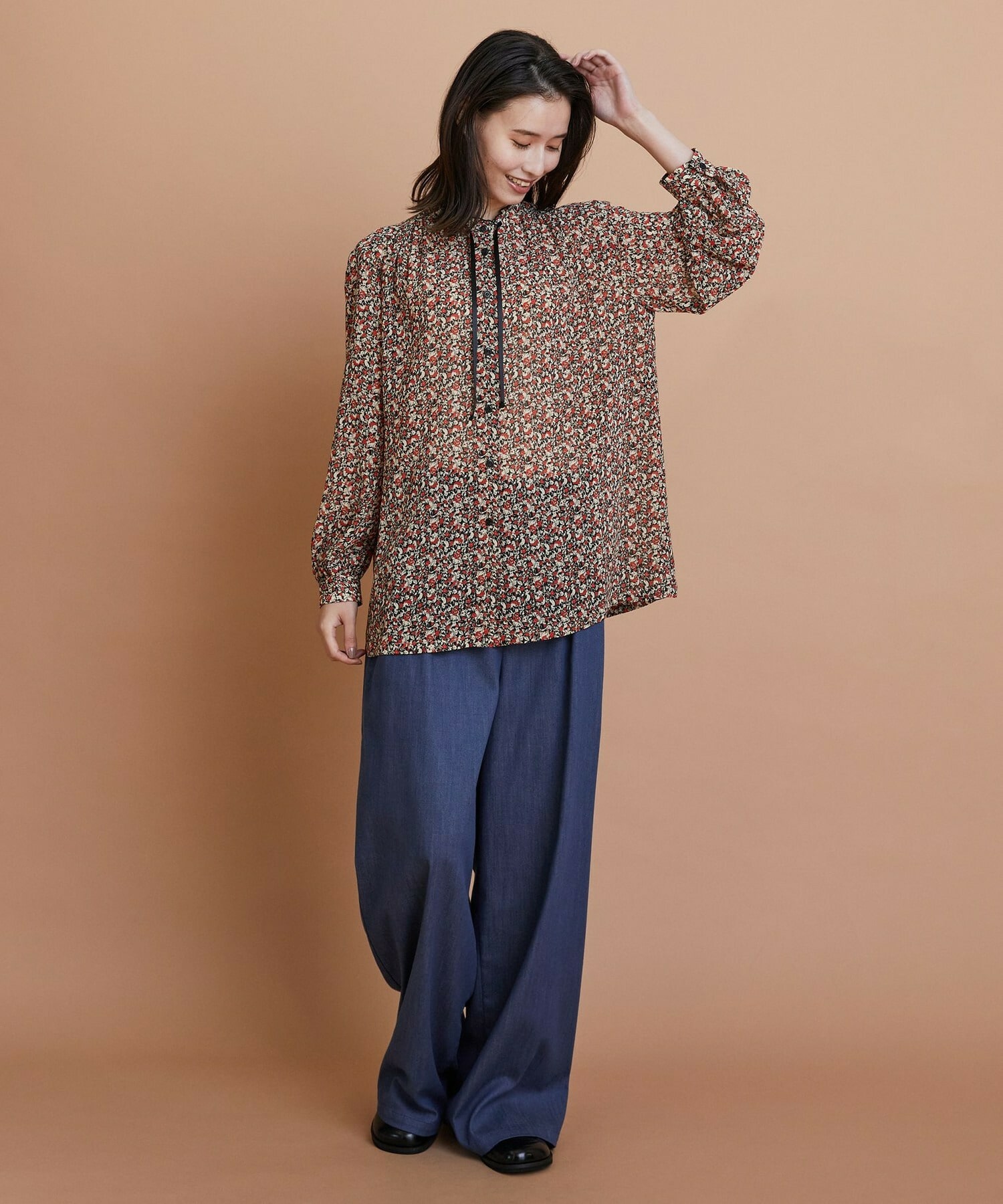 【L'EQUIPE】ヴィンテージプリントブラウス 詳細画像 レッド系その他 2