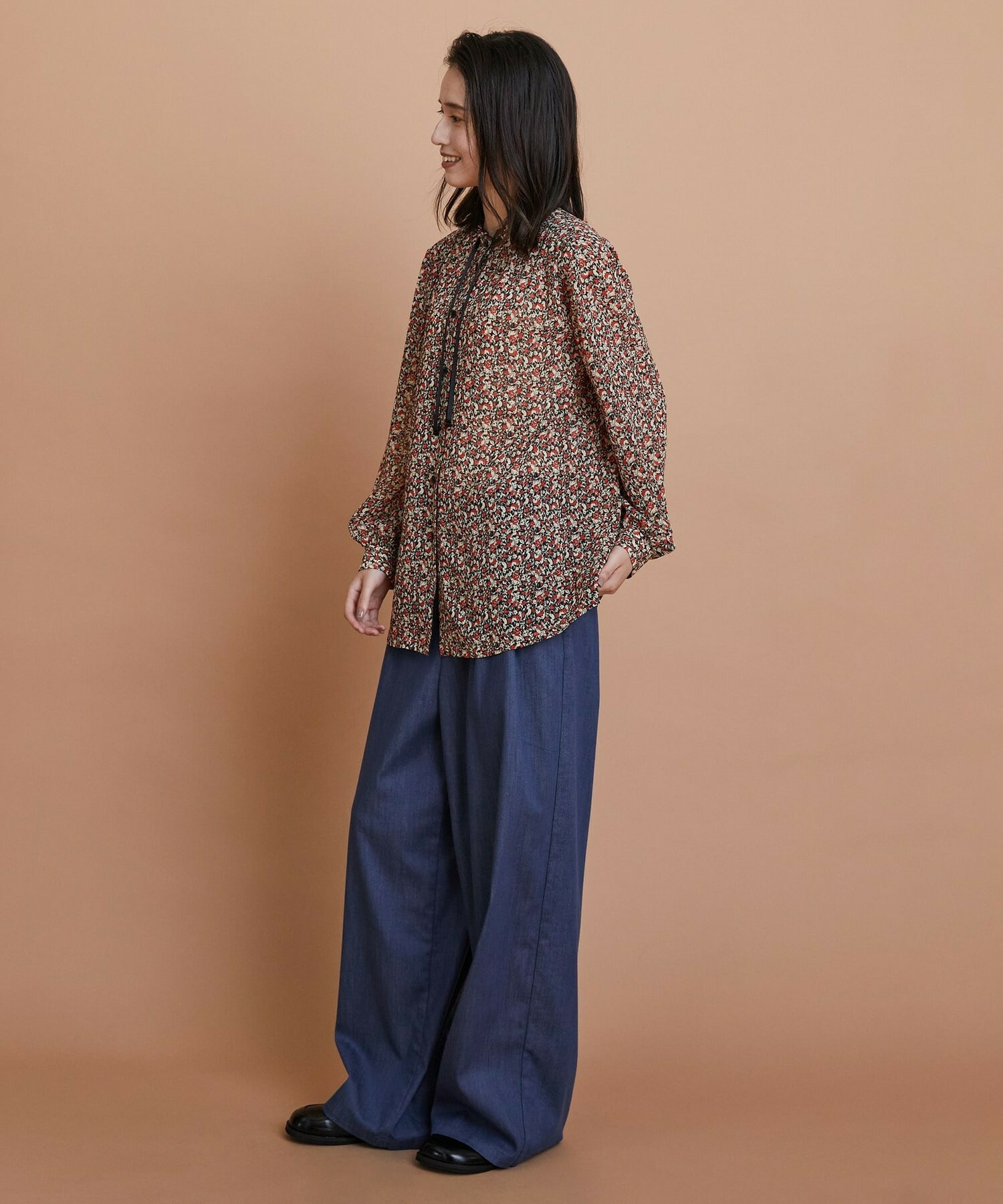 【L'EQUIPE】ヴィンテージプリントブラウス 詳細画像 レッド系その他 4