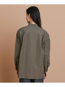 【L'EQUIPE】パウダリータフタフロントフリルシャツ 詳細画像 カーキ 15