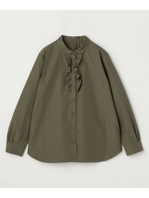 【L'EQUIPE】パウダリータフタフロントフリルシャツ 詳細画像 カーキ 16