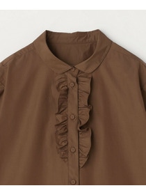 【L'EQUIPE】パウダリータフタフロントフリルシャツ 詳細画像 カーキ 19
