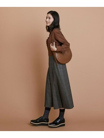 【L'EQUIPE】パウダリータフタフロントフリルシャツ 詳細画像 カーキ 5