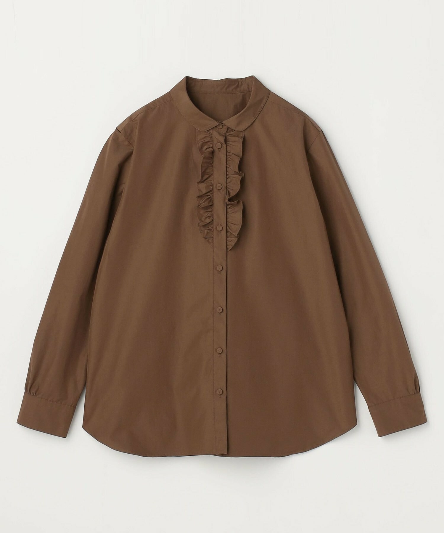 【L'EQUIPE】パウダリータフタフロントフリルシャツ 詳細画像 カーキ 6